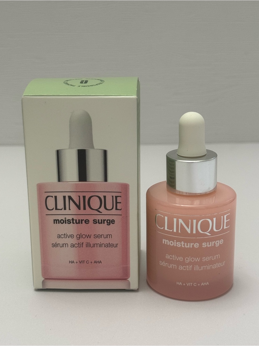 Clinique Moisture Surge ActiveGlow Serum loz Lactic Acid Vitamin C Hydrating 1oz